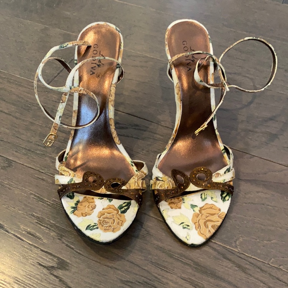 Flower & Rhinestone Heels